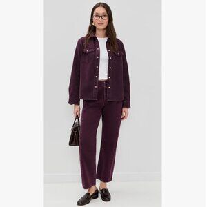 Madewell Women's Pieced Barrel Leg Jeans in Dark Burgundy